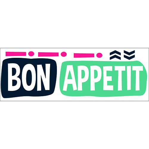 Sticker autocollant “Bon appétit !” gris pour décoration murale de cuisine