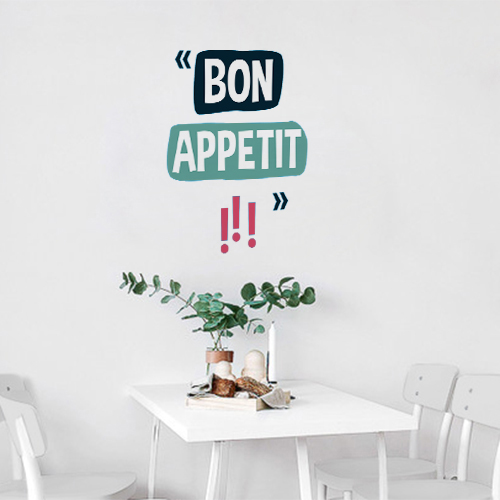 Autocollant pour déco de salle à manger “Bon appétit !”