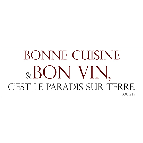 Sticker adhésif bonne cuisine bon vin décoration murale de cuisine