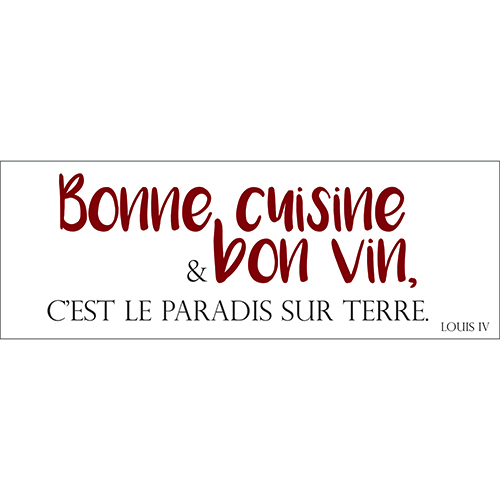 Sticker autocollant pour cuisine citation ambiance paradis sur terre