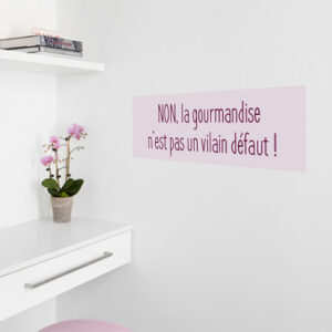 Adhésif gourmandise rose citation affiche rectangulaire pour décoration de bureau
