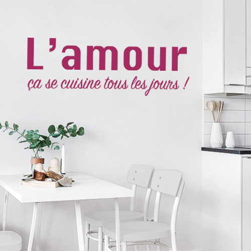 Sticker mural L'amour se cuisine tous les jours