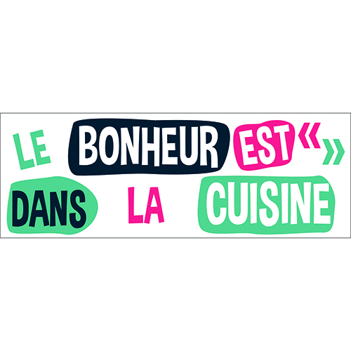 Sticker autocollant bonheur vie ambiance pour décoration de cuisine