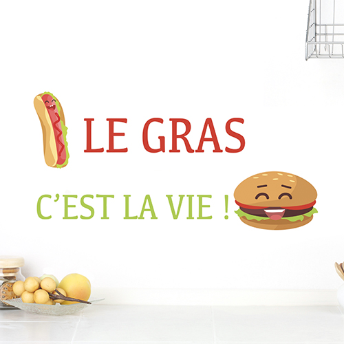 Sticker pour cuisine avec hamburger et hot-dog