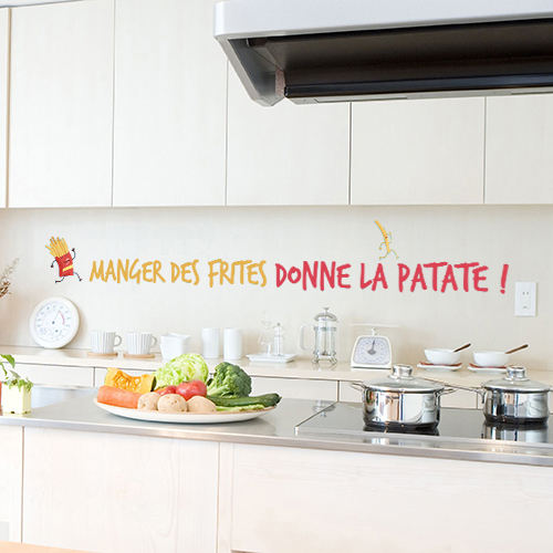 Sticker citation humour sur mur de cuisine