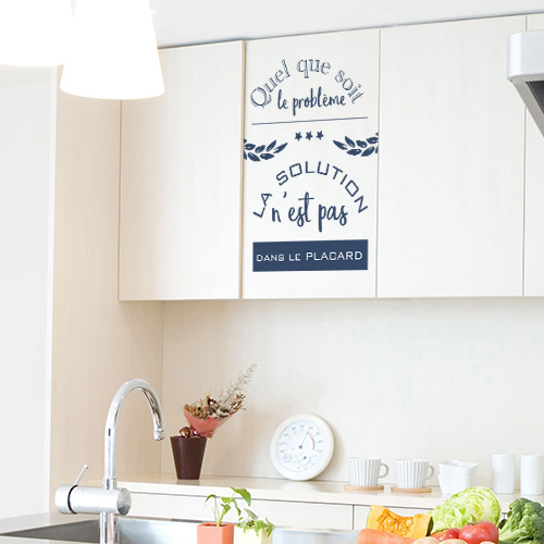 Sticker citation humoristique placard de cuisine