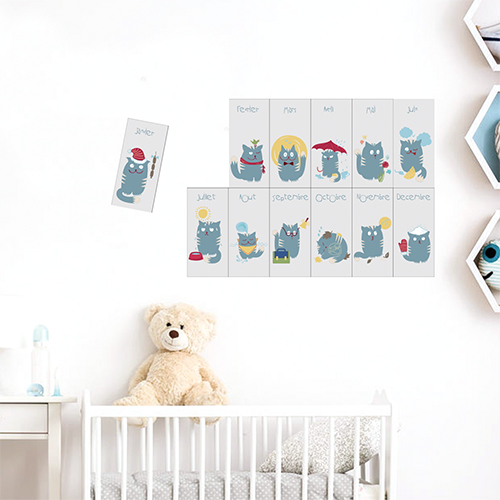 Adhésif sticker pour chambre d'enfant citation déco calendrier