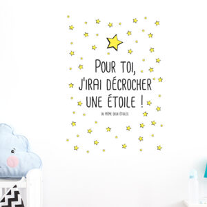 Autocollant pour chambre d'enfant étoiles noir et jaune pour decoration