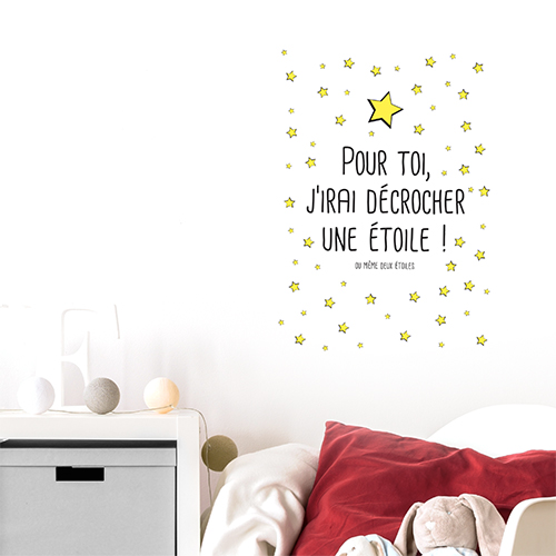 Adhésif étoiles noir et jaune pour deco chambre d'enfant