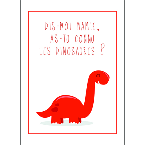 Sticker adhésif dinosaure rouge pour décoration chambre enfant citation texte