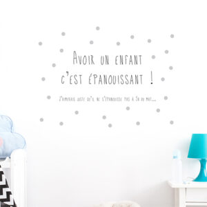 Autocollant citation "avoir un enfant" pour décoration de chambre d'enfant