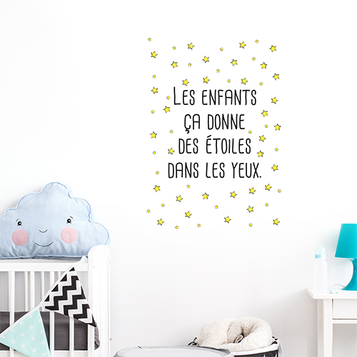 Adhésif affiche princesse et petite soeur citation decoration chambre d'enfant