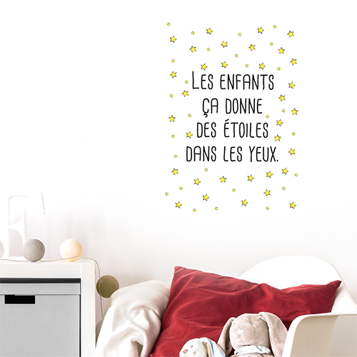 Autocollant décoration chambre d'enfant citation étoiles