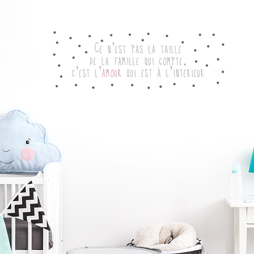 Sticker mural Live Love Laugh Noir sur fond gris dans un salon