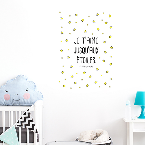 Autocollant pour chambre d'enfant citation d'amour 