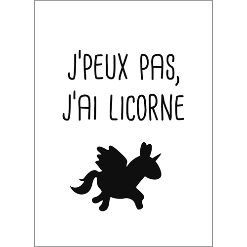 Sticker autocollant pour décoration de chambre d'enfant licorne