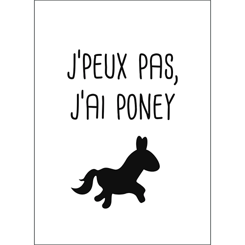 Sticker adhésif pour chambre d'enfant poney décoration d'intérieur