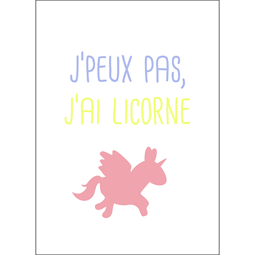 Sticker adhésif deco licorne muticouleurs pour chambre d'enfant