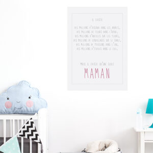 Adhésif affiche texte citation pour l'amour d'une maman décoration chambre d'enfant