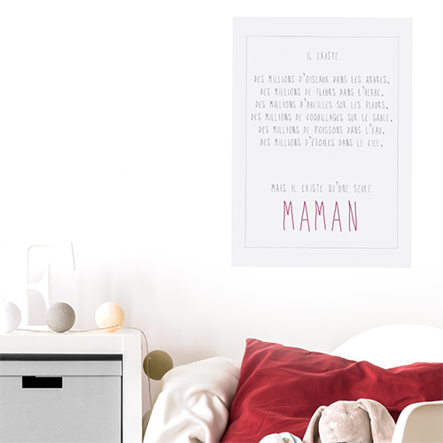 Autocollant décoration de chambre d'enfant citation amour pour maman