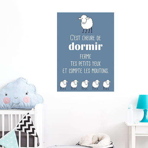 Autocollant déocration pour chambre d'enfant citation bleu 