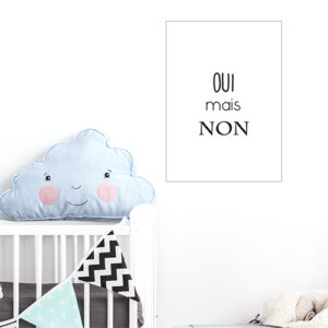 Autocollant texte citation noir et blanc pour décoration de chambre d'enfant