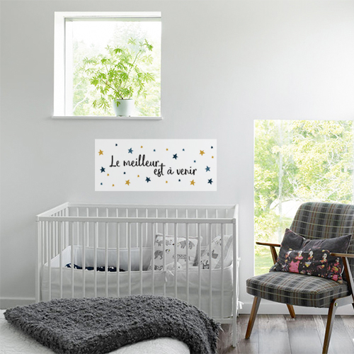 Adhésif affiche texte sticker bisous pour decoration de chambre d'enfant