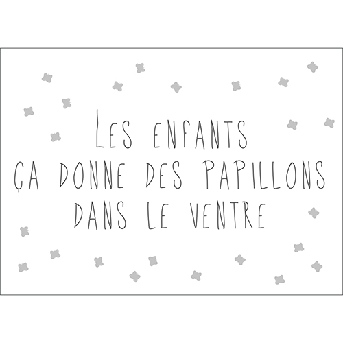 Sticker autocollant décoration pour enfants citation sur les papillons