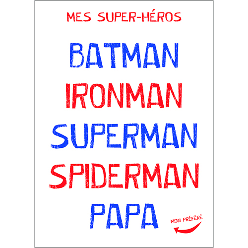 Sticker adhésif citation superhéros papa pour décoration chambre d'enfant