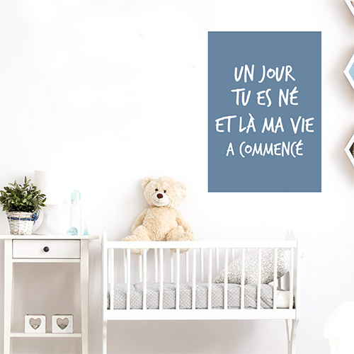 Adhésif affiche citation amour deco pour chambre d'enfant