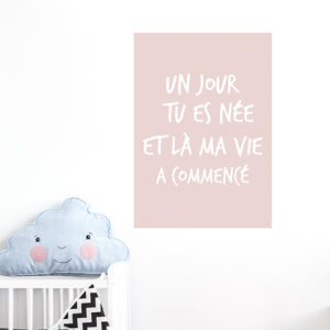 Autocollant rose citation amour decoration murale pour chambre d'enfant