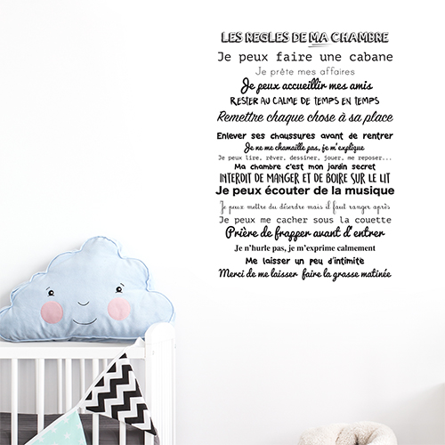 Adhésif affiche noir déco pour chambre d'enfant 