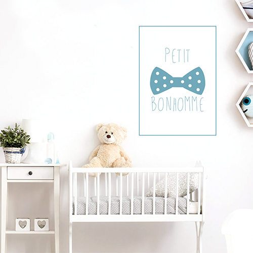 Autocollant décoration chambre d'enfant bleu petit bonhomme