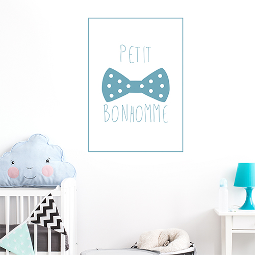 Adhésif bleu décoration petit bonhomme bleu pour chambre d'enfant