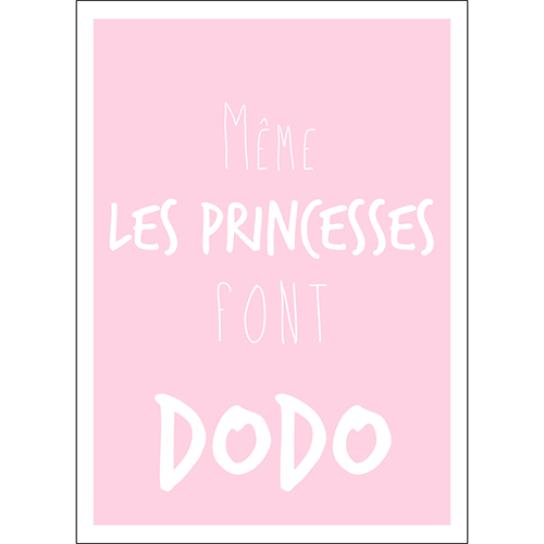 Sticker autocollant citation princesse dodo pour décoration chambre d'enfant