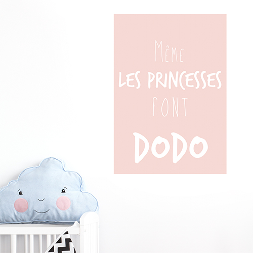 Adhésif affiche princesse dodo pour décoration de chambre d'enfant