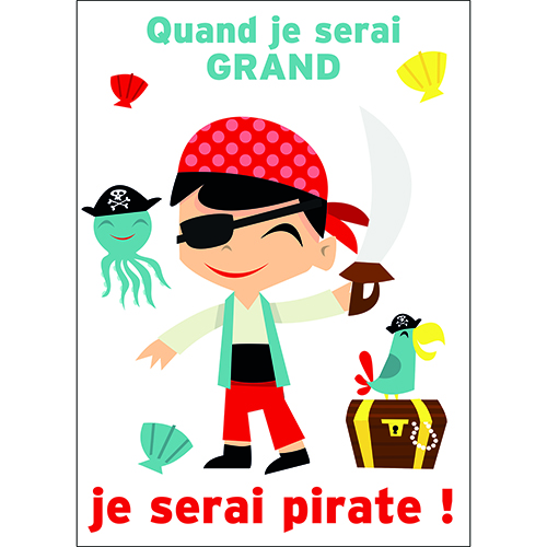 Sticker autocollant mural pirate pour decoration de chambre d'enfant