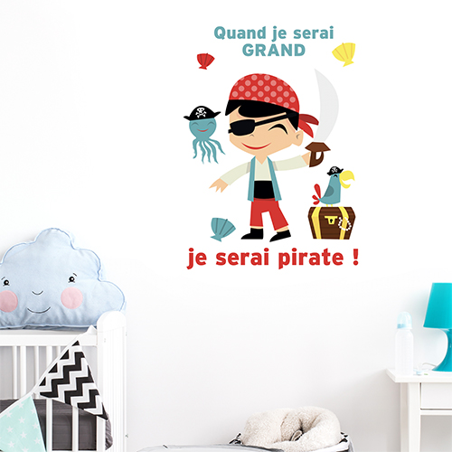 Sticker autocollant Pirates posé dans une chambre de bébé