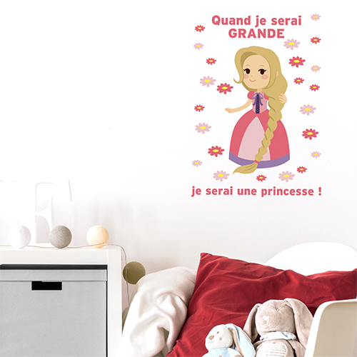 Sticker Princesse citation au dessus d'une tête de lit
