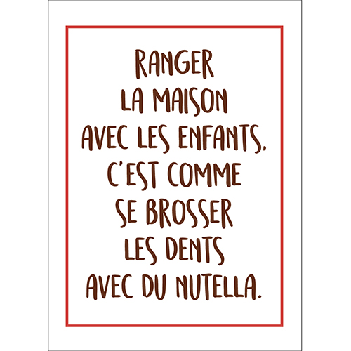 Sticker autocollant citation nutella pour decoration murale de chambre d'enfant