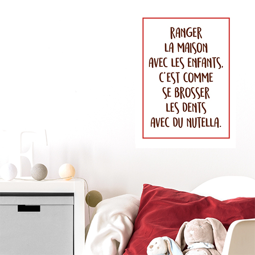 Autocollant citation nutella amusante pour deco de chambre d'enfant