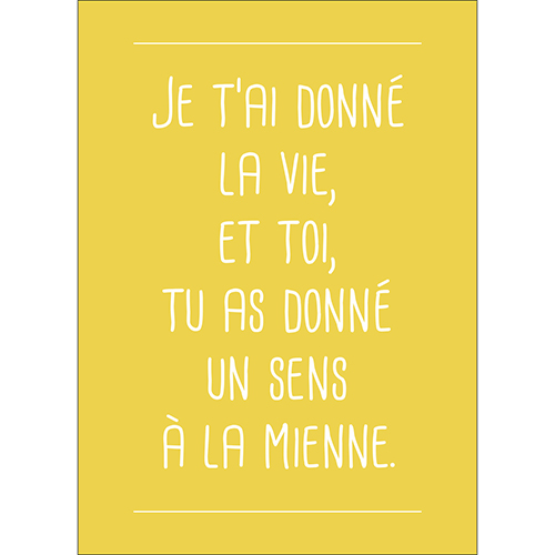 Sticker adhésif pour déco chambre d'enfant citation d'amour 'je t'ai donné la vie