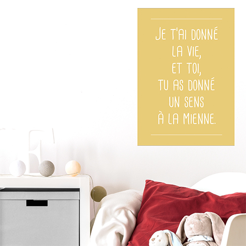 Autocollant pour déco chambre d'enfant 'je t'ai donné la vie