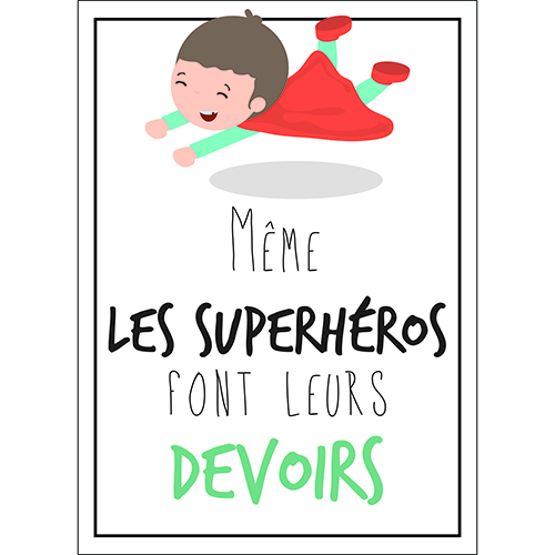 Sticker superhéros autocollant citation pour déco chambre d'enfant 