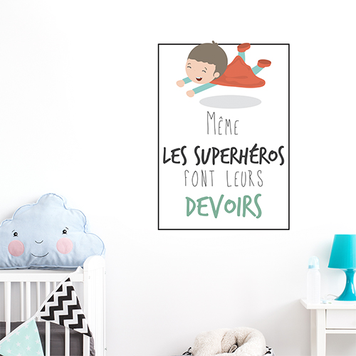 Adhésif sticker affiche citation pour déco chambre d'enfant 