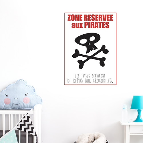 Sticker affiche adhésif pour déco chambre d'enfant citation pirates
