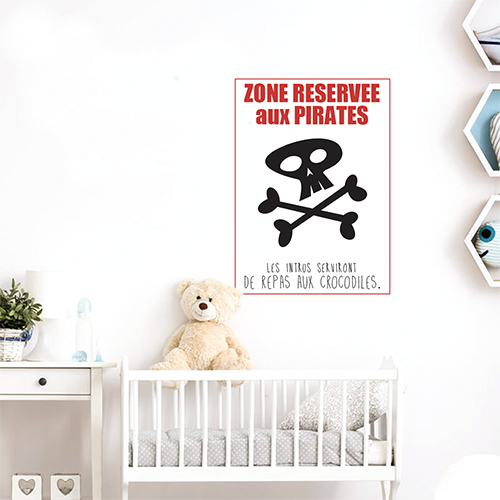 Autocollant affiche adhésive pirates pour decoration de chambre de bébé