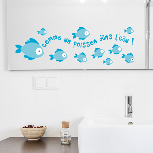 Sticker mural Comme un poisson au dessus d'un évier