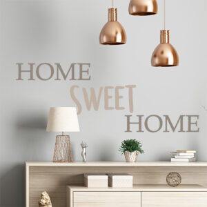 Adhésif décoration de bureau "home sweet home" citation grise