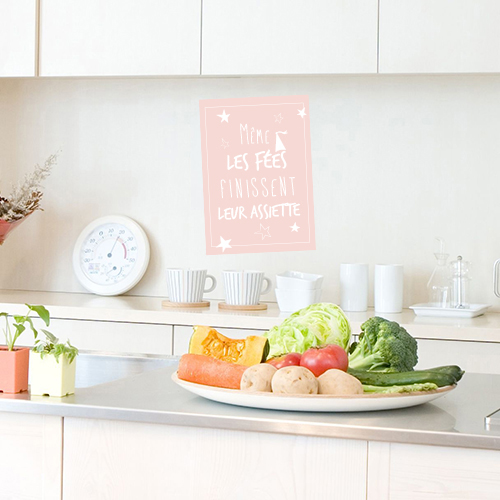 Adhésif pour déco de crédence de cuisine citation affiche ose pâle de fées